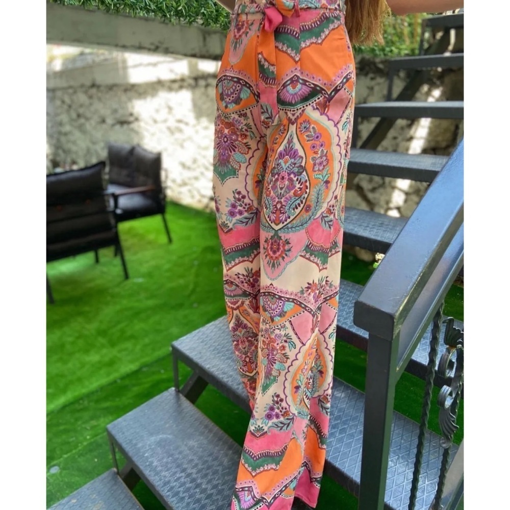 Zara printed wide leg pants - Picture 8 of 9